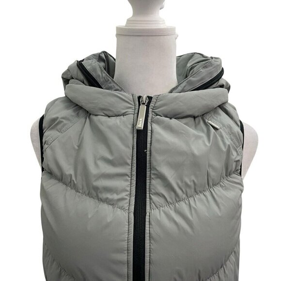 BENCH Puffer Vest Packable Hood Full Zip Pockets Gray Women's size XS - Picture 3 of 10